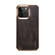 iPhone 15 Plus Denior Oil Wax Cowhide Plating Phone Case - Black