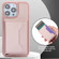 iPhone 15 Plus RFID Anti-theft Detachable Card Bag Leather Phone Case - Pink