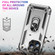 iPhone 15 Shockproof TPU + PC Phone Case with Holder - Silver