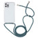 iPhone 15 Transparent Acrylic Airbag Shockproof Phone Protective Case with Lanyard - Green White Blue