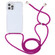 iPhone 15 Transparent Acrylic Airbag Shockproof Phone Protective Case with Lanyard - Rose Purple