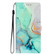 iPhone 15 Colored Drawing Leather Phone Case - Green Marble