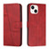 iPhone 15 Stitching Calf Texture Buckle Leather Phone Case - Red