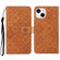 iPhone 15 Ethnic Style Embossed Pattern Leather Phone Case - Brown