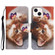 iPhone 15 3D Colored Drawing Flip Leather Phone Case - Butterfly Cat