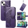 iPhone 15 Butterfly Love Flower Embossed Leather Phone Case - Dark Purple