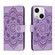 iPhone 15 Sun Mandala Embossing Leather Phone Case - Purple