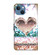 iPhone 15 Crystal 3D Shockproof Protective Leather Phone Case - Pink Diamond Heart