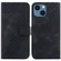 iPhone 15 7-shaped Embossed Leather Phone Case - Black