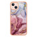 iPhone 15 Electroplating Marble Dual-side IMD Phone Case - Rose Red 014