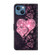 iPhone 15 Crystal 3D Shockproof Protective Leather Phone Case - Lace Love