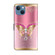 iPhone 15 Crystal 3D Shockproof Protective Leather Phone Case - Pink Bottom Butterfly