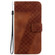 iPhone 15 7-shaped Embossed Leather Phone Case - Brown