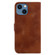 iPhone 15 7-shaped Embossed Leather Phone Case - Brown