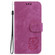 iPhone 15 Little Tiger Embossed Leather Phone Case - Rose Red