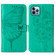 iPhone 15 Embossed Butterfly Leather Phone Case - Green