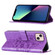 iPhone 15 Embossed Butterfly Leather Phone Case - Light Purple