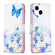 iPhone 15 Colored Drawing Pattern Leather Phone Case - Butterfly Love