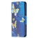 iPhone 15 Colored Drawing Pattern Flip Leather Phone Case - Gold Butterfly