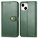 iPhone 15 Retro Solid Color Buckle Leather Phone Case - Green