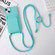 iPhone 15 Crossbody Lanyard Elastic Silicone Card Holder Phone Case - Sky Blue