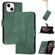 iPhone 15 Cubic Skin Feel Flip Leather Phone Case - Green