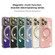 iPhone 15 Multifunction Electroplating MagSafe Holder Phone Case - Dark Green