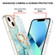 iPhone 15 Electroplating Marble Pattern IMD TPU Shockproof Case with Ring Holder - Green 003