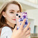 iPhone 15 Ring IMD Flowers TPU Phone Case - Purple Begonia