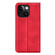 iPhone 15 Retro-skin  Magnetic Suction Leather Phone Case - Red