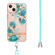 iPhone 15 Flowers and Plants Series IMD TPU Phone Case with Lanyard - Blue Rose