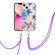 iPhone 15 Flowers and Plants Series IMD TPU Phone Case with Lanyard - Blue Peony