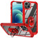 iPhone 15 TPU + PC Lens Protection Phone Case with Ring Holder - Red