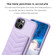 iPhone 15 BF26 Wave Pattern Card Bag Holder Phone Case - Purple