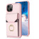 iPhone 15 BF29 Organ Card Bag Ring Holder Phone Case - Pink