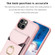 iPhone 15 BF29 Organ Card Bag Ring Holder Phone Case - Pink