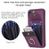 iPhone 15 BF29 Organ Card Bag Ring Holder Phone Case - Dark Purple