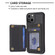 iPhone 15 BF26 Wave Pattern Card Bag Holder Phone Case - Black