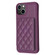 iPhone 15 BF25 Square Plaid Card Bag Holder Phone Case - Dark Purple