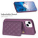 iPhone 15 BF25 Square Plaid Card Bag Holder Phone Case - Dark Purple