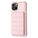 iPhone 15 Grid Card Slot Holder Phone Case - Pink