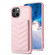 iPhone 15 BF26 Wave Pattern Card Bag Holder Phone Case - Pink