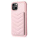 iPhone 15 BF26 Wave Pattern Card Bag Holder Phone Case - Pink