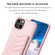 iPhone 15 BF26 Wave Pattern Card Bag Holder Phone Case - Pink