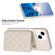 iPhone 15 BF25 Square Plaid Card Bag Holder Phone Case - Beige