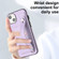 iPhone 15 Shockproof Leather Phone Case with Wrist Strap - Purple