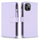 iPhone 15 9 Card Slots Zipper Wallet Leather Flip Phone Case - Light Purple