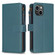 iPhone 15 9 Card Slots Zipper Wallet Leather Flip Phone Case - Green