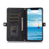 iPhone 15 Zipper Card Slot Buckle Wallet Leather Phone Case - Black