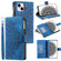 iPhone 15 Multi-Card Totem Zipper Leather Phone Case - Blue